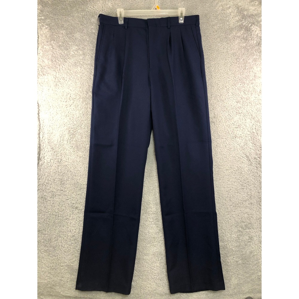 Haband Pants Men 34x34 (Tag 35x34) Blue NWT Executive Division Pleated Dress